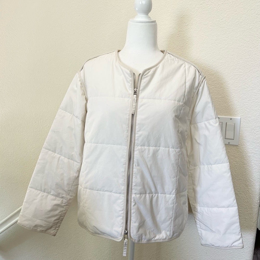 Everlane The ReNew Quilted Cotton Liner Puffer Jacket White cotton sz S like new